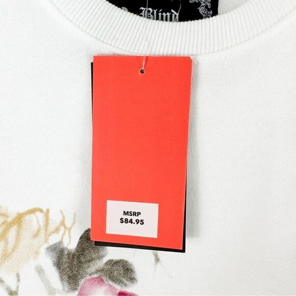 Blind Rooster White w/Koi Pond Graphic Crewneck Pullover Sweatshirt‎ Sz S - Picture 12 of 14